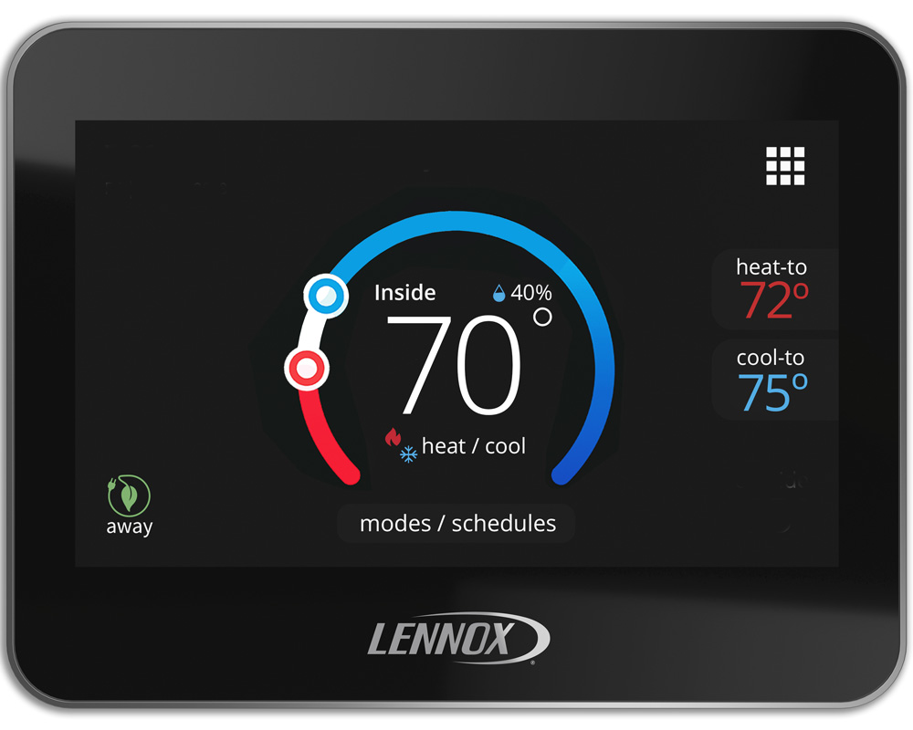 Lennox smart thermostat set at 70 degrees